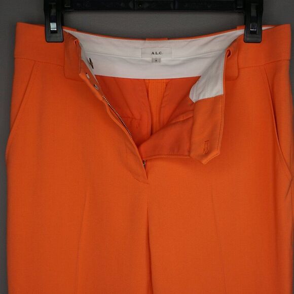 New A.L.C. Kennedy Straight Leg Trousers in Clementine Orange size 4 - Picture 14 of 16